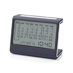 Cyfrowy kalendarz z numeracją tygodni, datą i godziną
